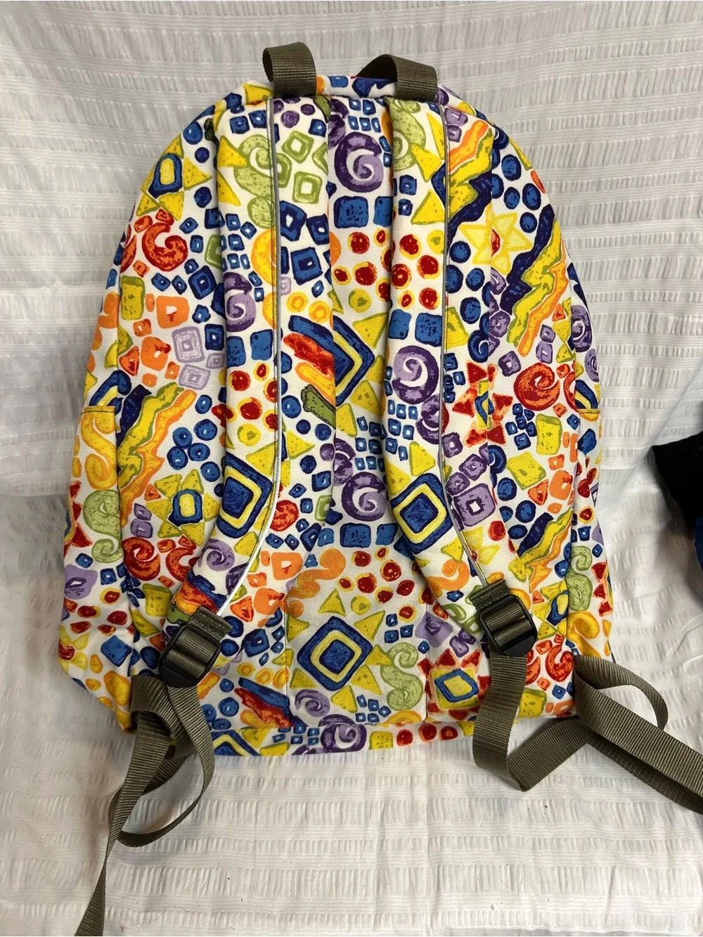 L.L. Bean Multicolor Abstract Print Backpack with Silver Accent